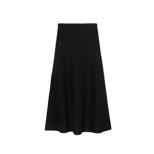 NEW ZANKOV women's brushed mohair maxi flare skirt in black